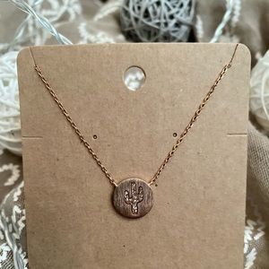 Cactus rose gold necklace